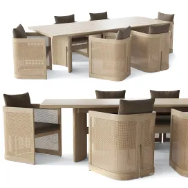 Rh trieste teak rectangular dining table